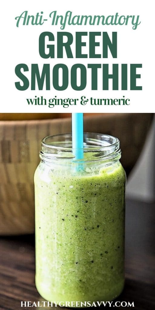 pin with photo of verdolaga smoothie and title text