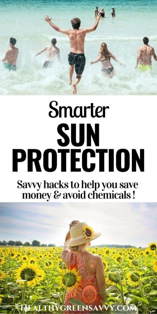 pin with title text and photos of people at beach and in sunny field of sunflowers