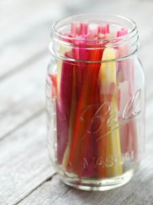 root to stem eating -- pickled chard stems in jar