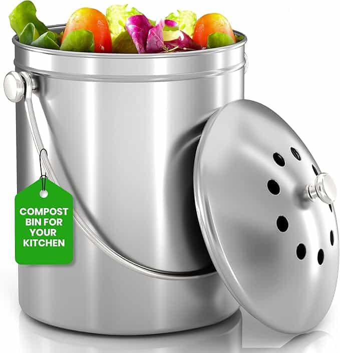 photp of stainless steel compost collector