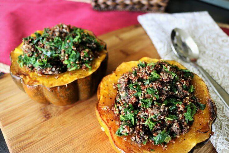 photo of kale-stuffed squash from Finding Happy in Healthy