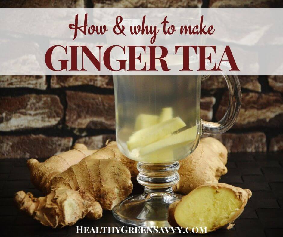 cover photo of ginger tea with title text overlay