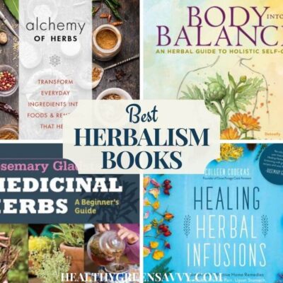 collage of photos of covers of best herbalism books