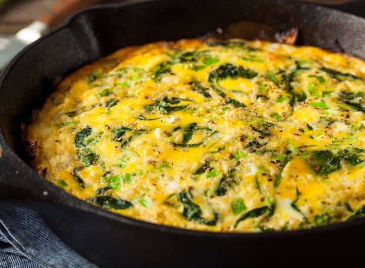 photo of fritatta with greens