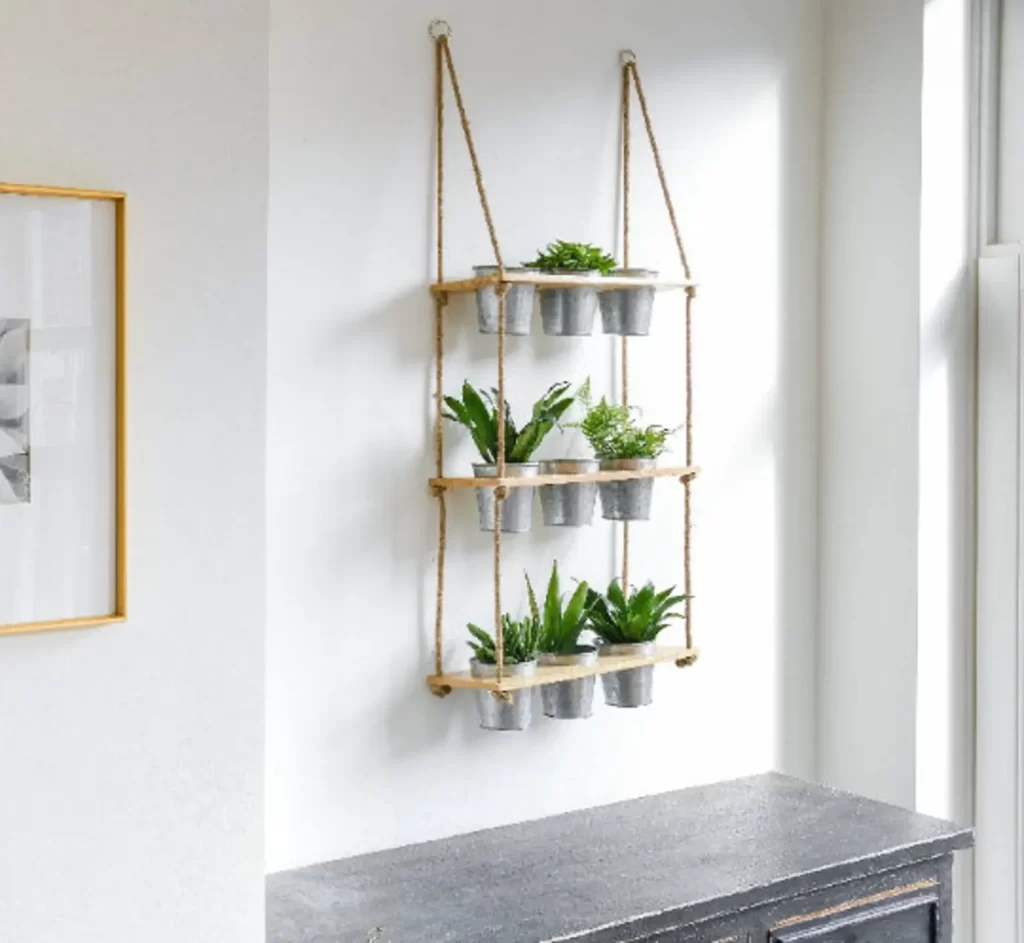 photo of hanging shelf for plants