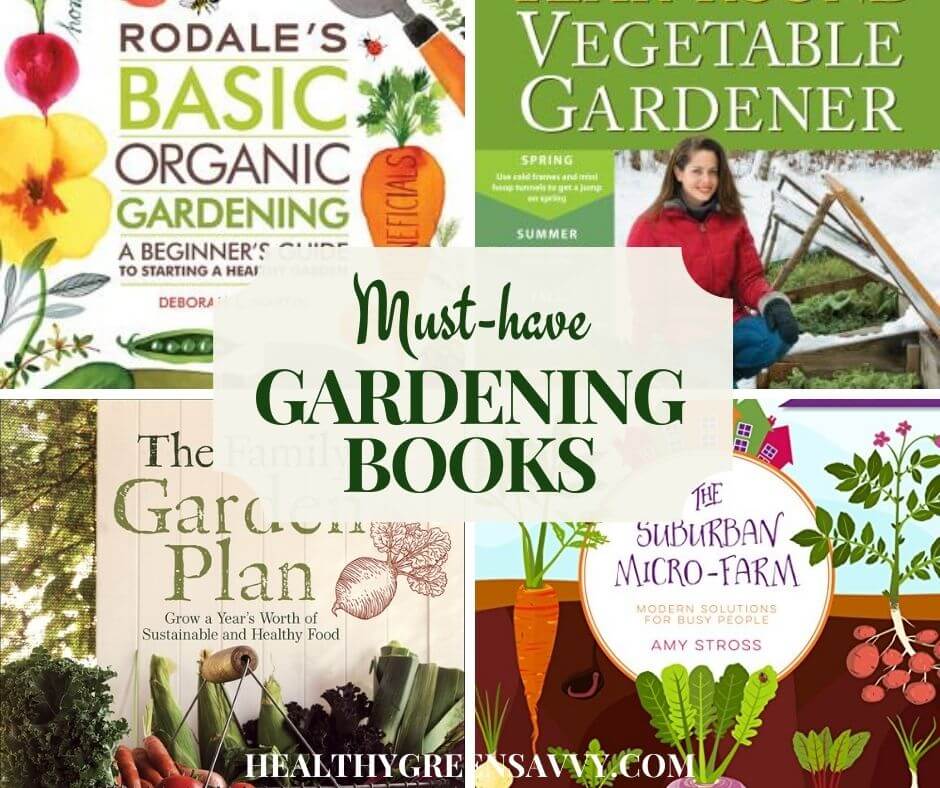 photo collage of gardening books to read if you hate winter