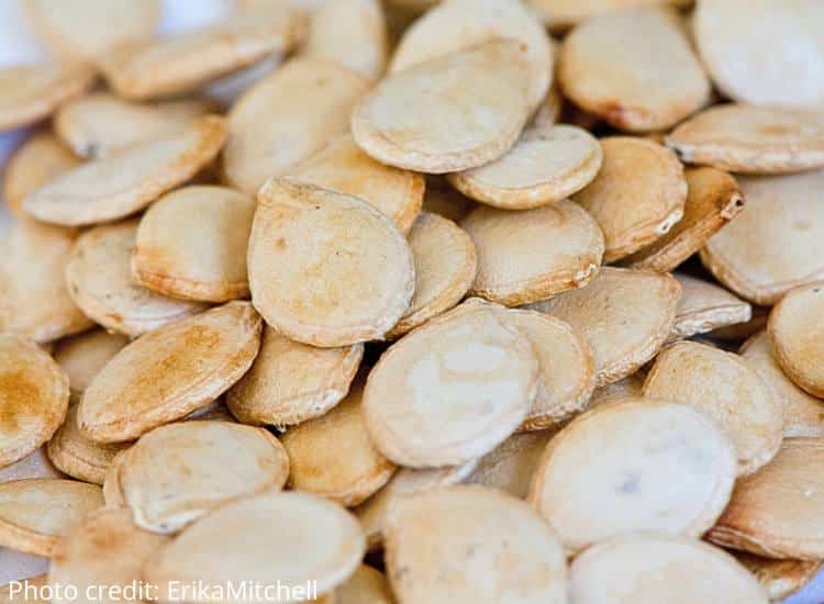 photo of a pile of roasted squash seeds