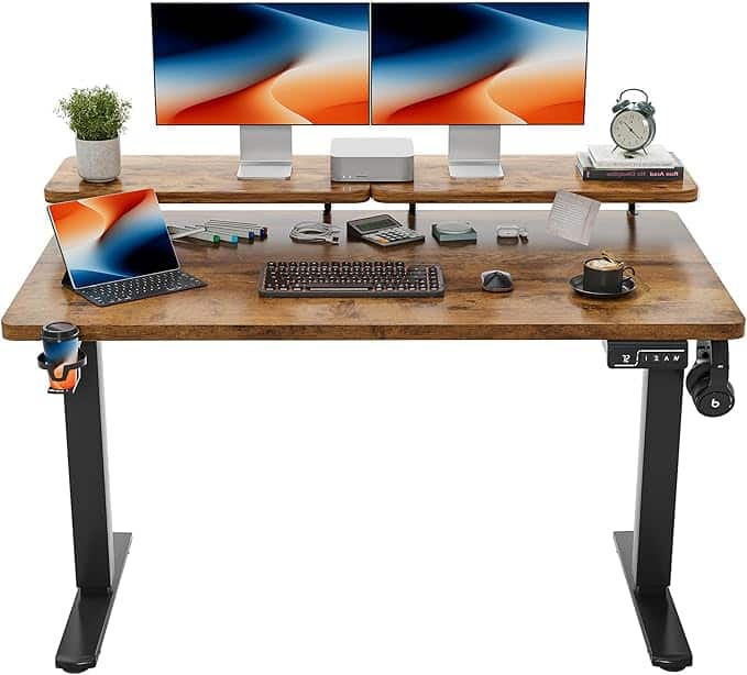 photo of adjustable standing desk that could be used for DIY  treadmill desk