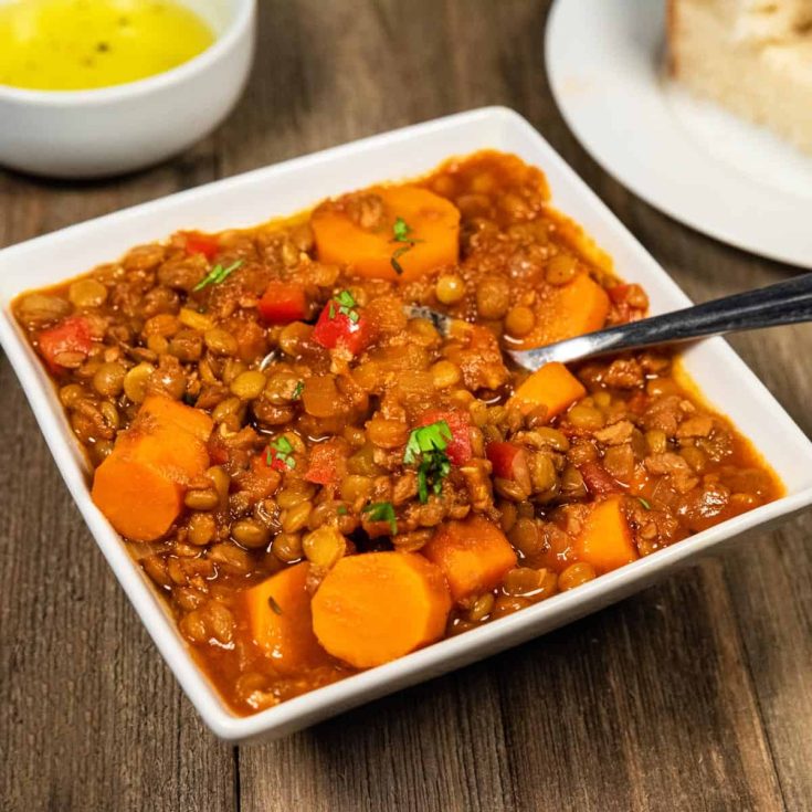 Image for Spanish Vegan Lentil Stew with Soyrizo