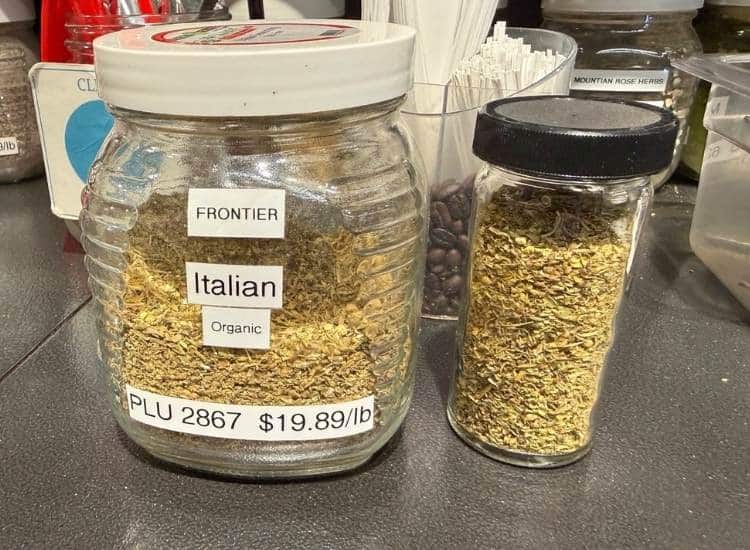 photo of bulk Italian herbs for herb vinaigrette